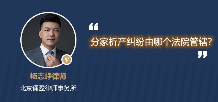 分家析產(chǎn)糾紛由哪個法院管轄？