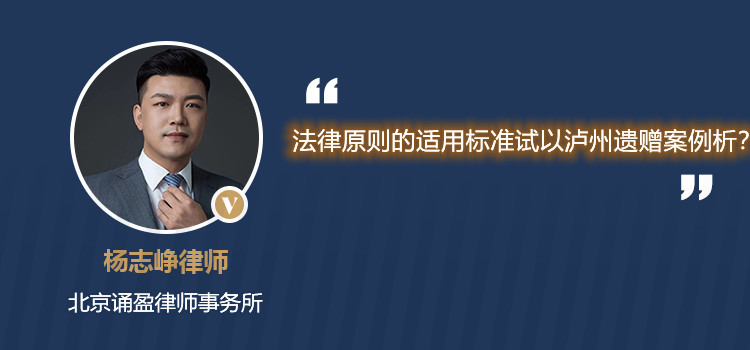 法律原則的適用標準 試以瀘州遺贈案例析？