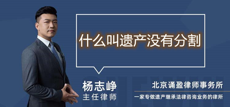 什么叫遺產(chǎn)沒有分割