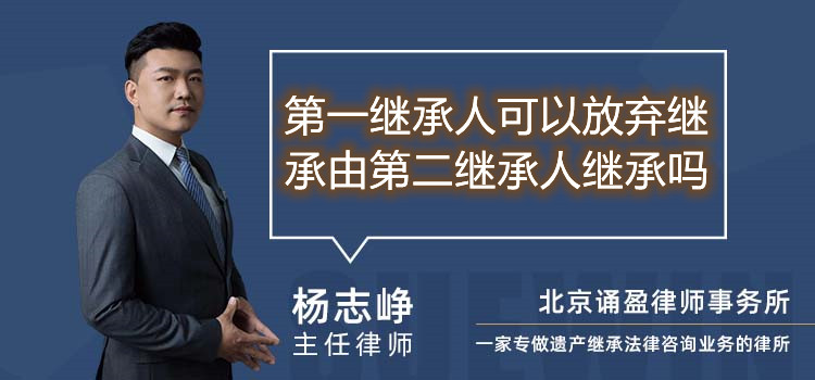 第一繼承人可以放棄繼承由第二繼承人繼承嗎