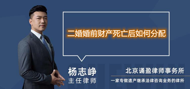 二婚婚前財產(chǎn)死亡后如何分配