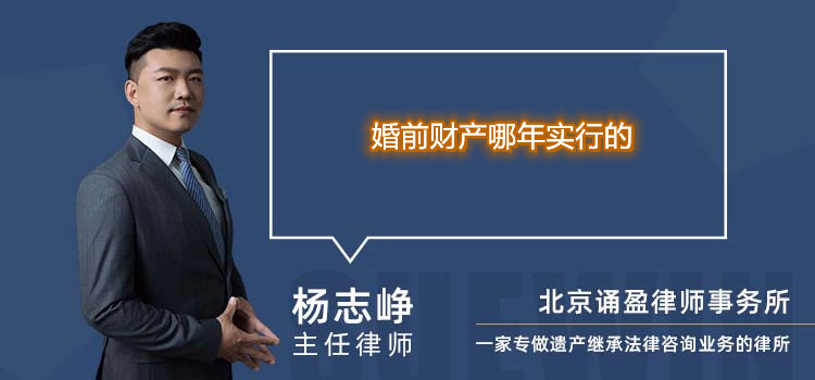 婚前財(cái)產(chǎn)哪年實(shí)行的
