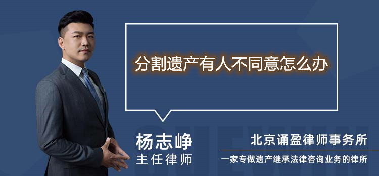 分割遺產(chǎn)有人不同意怎么辦
